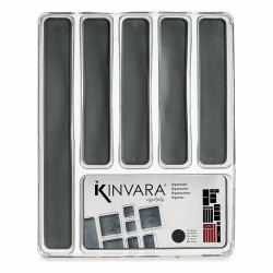Organizador para Cubiertos Plástico reciclado Gris 32,3 x 4,5 x 40 cm