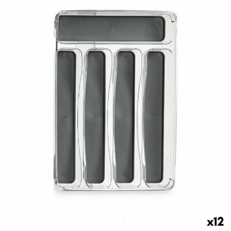 Organizador para Cubiertos Plástico reciclado Gris 23,3 x 4,5 x 32,7