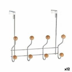 Perchero para Puertas Marrón Madera Metal 29 x 9 x 28 cm (12 Unidades