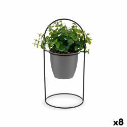 Planta Decorativa Hojas Redonda Metal Plástico 21 x 30 x 21 cm (8 Uni