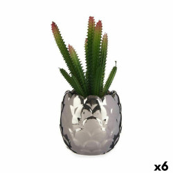 Planta Decorativa Cactus Cerámica Plástico 10 x 20 x 10 cm (6 Unidad