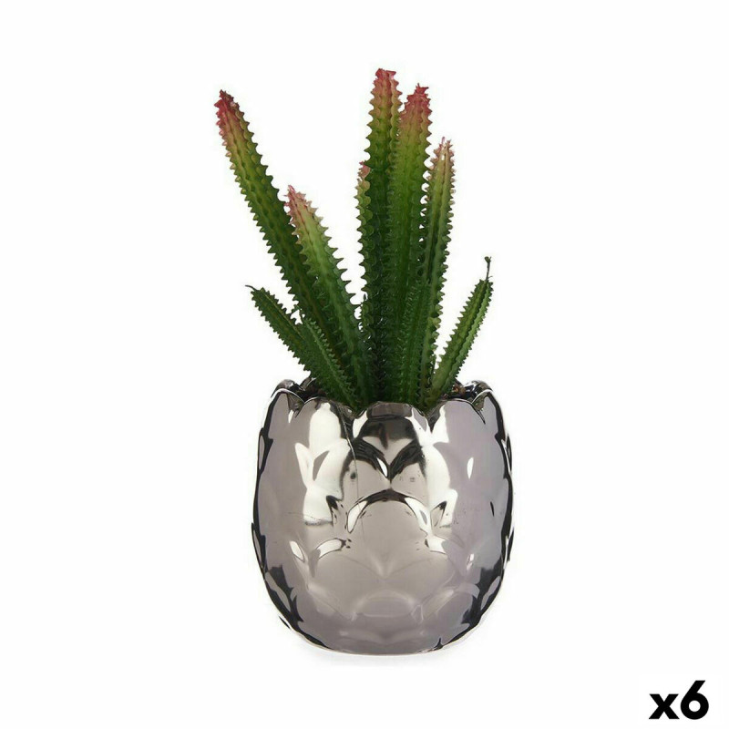Planta Decorativa Cactus Cerámica Plástico 10 x 20 x 10 cm (6 Unidad Planta Decorativa Cactus Cerámica Plástico 10 x 20 x 10 cm (6 Unidad