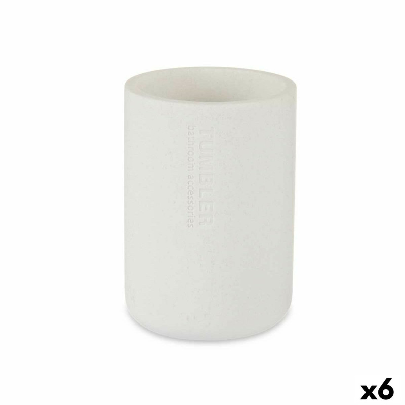 Portacepillos de Dientes Blanco Resina 7,8 x 10,5 x 7,8 cm (6 Unidades Portacepillos de Dientes Blanco Resina 7,8 x 10,5 x 7,8 cm (6 Unidades