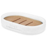 Jabonera Blanco Resina Bambú 12,5 x 2,5 x 8,5 cm (6 Unidades)