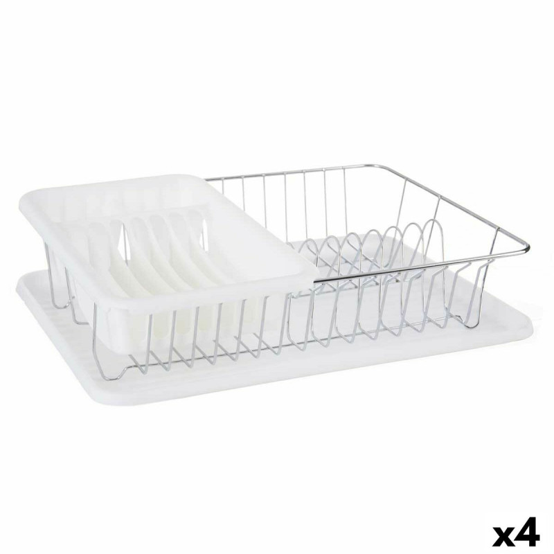 Escurridor para Fregadero Blanco Metal Plástico 43,5 x 11 x 33,5 cm (