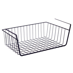 Cesta para Estante de Cocina Negro Hierro 42 x 14 x 26 cm (12 Unidades