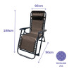 Marbueno Tumbona Plegable Acero Con Cojin Jardin y Piscina 90X66X108 c