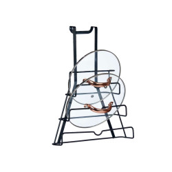 Soporte para Utensilios de Cocina Tapa para Sartén Negro Hierro 27 x