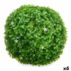Planta Decorativa Hojas Flores Bola Plástico 27 x 27 x 27 cm (6 Unida