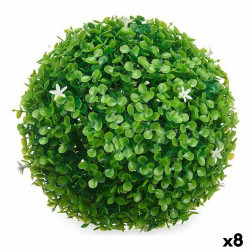 Planta Decorativa Hojas Flores Bola Plástico 22 x 22 x 22 cm (8 Unida