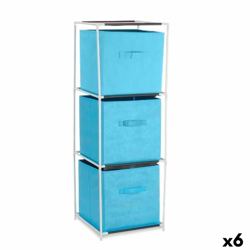 Estantería Azul Blanco Polipropileno Hierro TNT (Non Woven) 35 x 35 x Estantería Azul Blanco Polipropileno Hierro TNT (Non Woven) 35 x 35 x