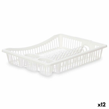 Escurridor para Fregadero Blanco Plástico 45,5 x 8 x 36,5 cm (12 Unid