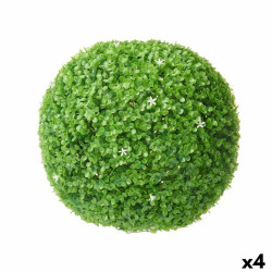Planta Decorativa Flores Hojas Bola Plástico 37 x 37 x 37 cm (4 Unida
