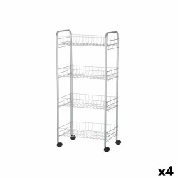 Carrito Verdulero Plateado Metal Plástico 37 x 27 x 82,5 cm (4 Unidad