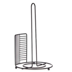 Portarrollo de Papel de Cocina Negro Metal 18,5 x 31,5 x 18,5 cm (6 Un
