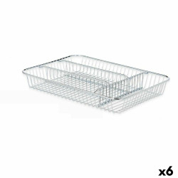 Organizador para Cubiertos Plateado Metal 26 x 4,5 x 35,5 cm (6 Unidad