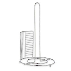 Portarrollo de Papel de Cocina Plateado Metal 18,5 x 31,5 x 18,5 cm (6