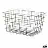 Cesta Multiusos Negro Metal 38,5 x 20,5 x 28 cm Rectangular (6 Unidade