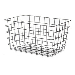 Cesta Multiusos Negro Metal 38,5 x 20,5 x 28 cm Rectangular (6 Unidade