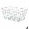 Cesta Multiusos Plateado Metal 31 x 14 x 21 cm Rectangular (6 Unidades