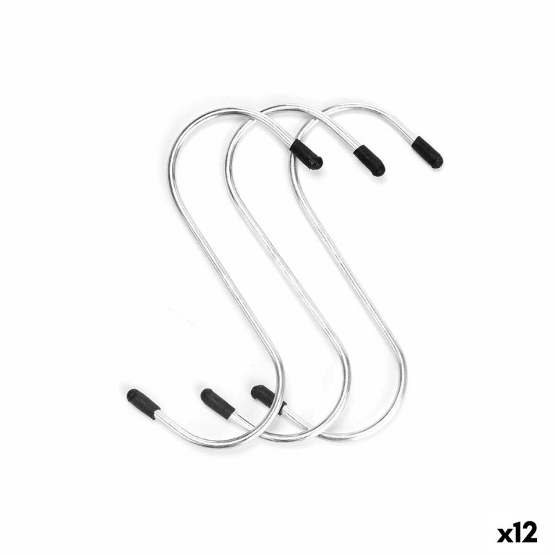 Gancho para colgar Set Plateado Metal 12 cm (12 Unidades) Gancho para colgar Set Plateado Metal 12 cm (12 Unidades)