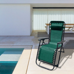Marbueno Tumbona Plegable Acero Con Cojin Jardin y Piscina 90X66X108 c