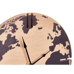 Reloj de Mesa Mapamundi Negro Metal Madera MDF 22,5 x 30,5 x 12 cm (6