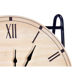 Reloj de Mesa Negro Metal Madera MDF 19 x 21 x 9 cm (6 Unidades)