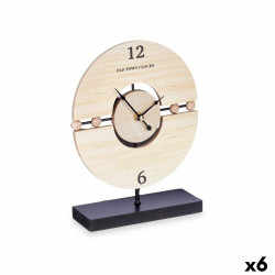 Reloj de Mesa Bolas Negro Metal Madera MDF 20,5 x 26,5 x 7 cm (6 Unida