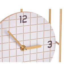 Reloj de Mesa A cuadros Negro Metal Madera MDF 18,5 x 25,5 x 6 cm (6 U