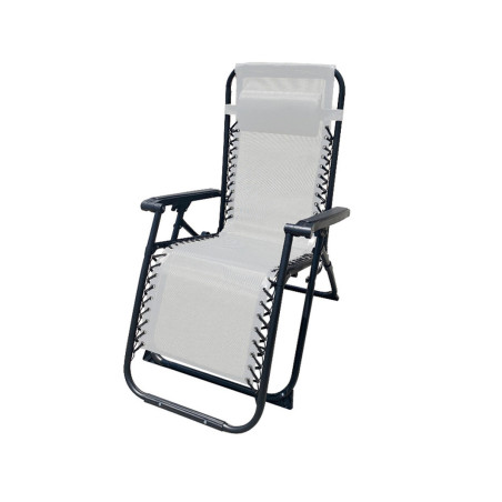Marbueno Tumbona Plegable Acero Con Cojin Jardin y Piscina 90X66X108 c