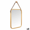 Espejo Colgante Natural Cuero Bambú Rectangular 34 x 41,5 x 1,5 cm (6