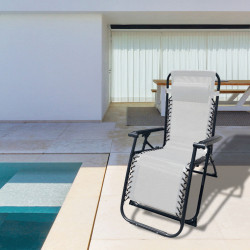 Marbueno Tumbona Plegable Acero Con Cojin Jardin y Piscina 90X66X108 c