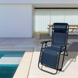 Marbueno Tumbona Plegable Acero Con Cojin Jardin y Piscina 90X66X108 c