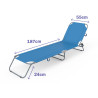 Marbueno Tumbona Plegable Acero Azul Playa y Piscina 187X55X24 cm 1002