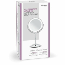 Espejo de Aumento con LED Babyliss 9436E Acero Acero Inoxidable Doble