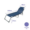 Marbueno Tumbona Plegable Acero Con Cojin Jardin y Piscina 190X58X27 c