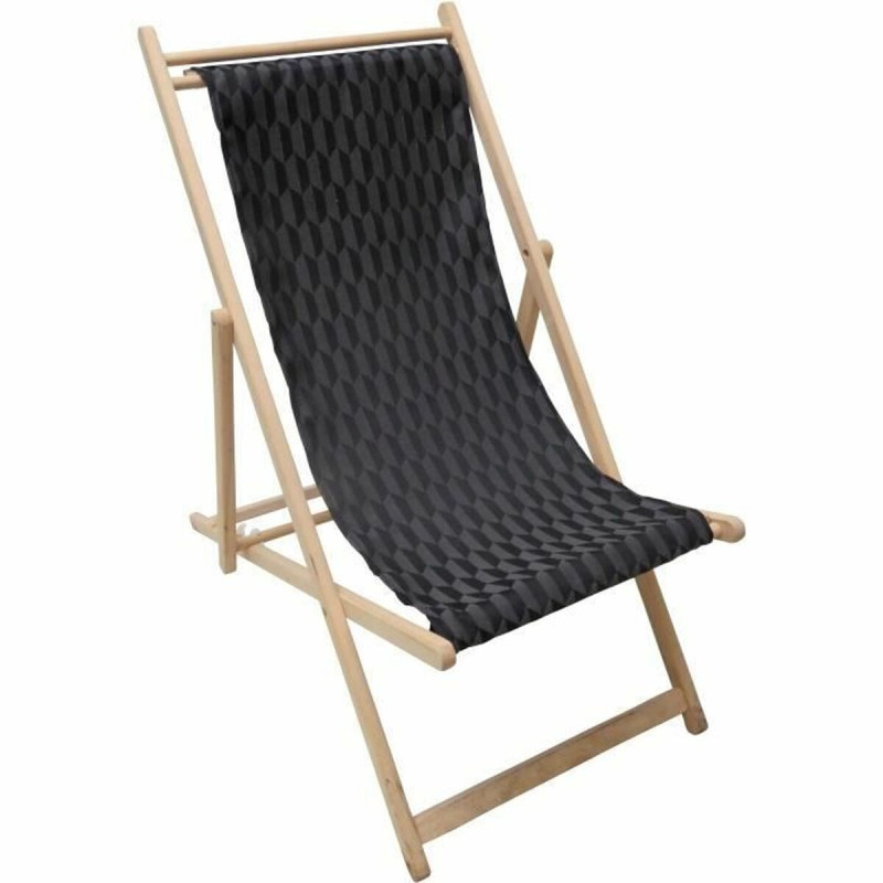 Tumbona Jardin Prive Negro Geométrico 132 x 55 x 35 cm Madera de haya Tumbona Jardin Prive Negro Geométrico 132 x 55 x 35 cm Madera de haya