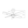 Ventilador de Techo EDM 33802 Báltico Blanco 50 W ø 102 cm