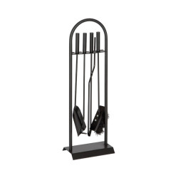 Utensilios para Chimenea EDM Negro Hierro Fundido 23 x 68,5 cm (4 Piez