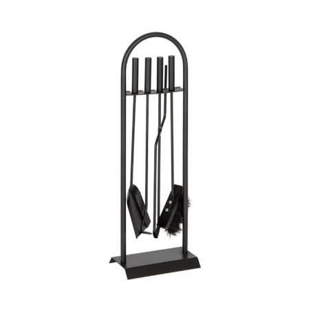 Utensilios para Chimenea EDM Negro Hierro Fundido 23 x 68,5 cm (4 Piez