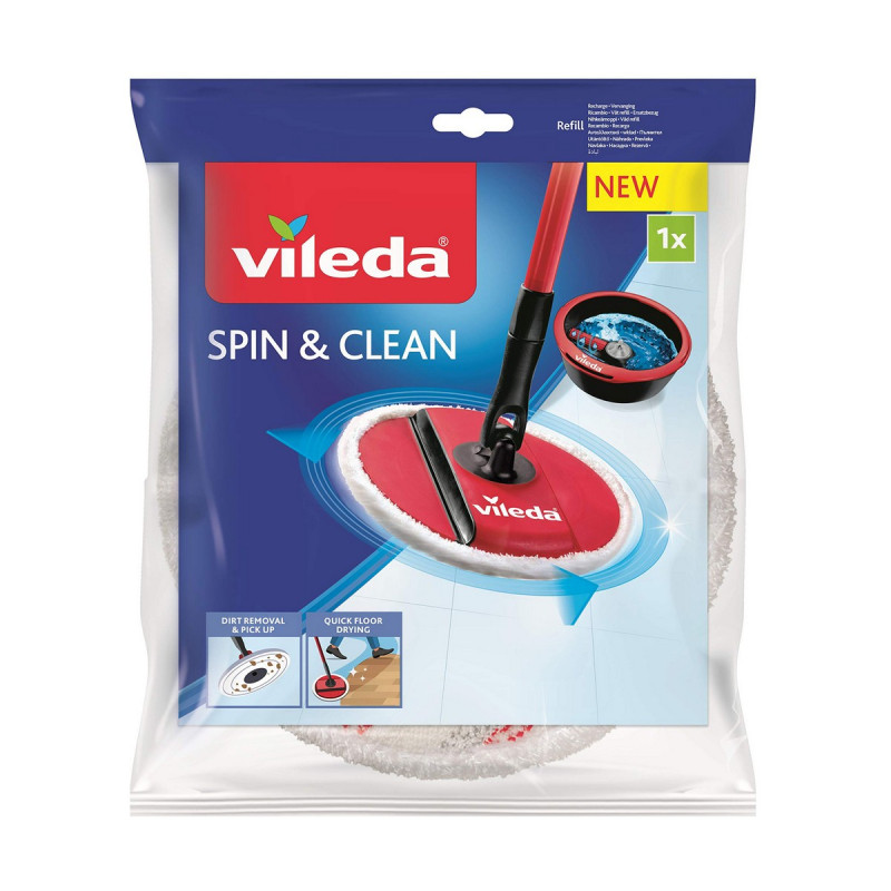 Recambio de Mopa Para Fregar Vileda Spin & Clean Microfibras Recambio de Mopa Para Fregar Vileda Spin & Clean Microfibras