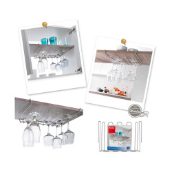 Soporte para Copas Metaltex My-crystal 38 x 26 x 7 cm Metal hasta 12 c