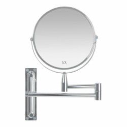 Espejo de Aumento Andrea House Extensible Cromado Plateado Metal (39 x