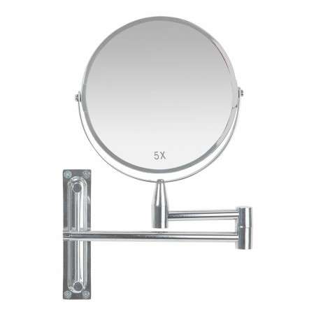 Espejo de Aumento Andrea House Extensible Cromado Plateado Metal (39 x