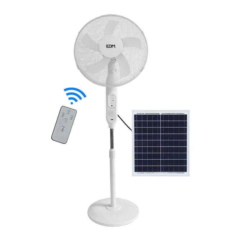 Ventilador de Pie EDM 33523 Blanco 25 W Solar Ventilador de Pie EDM 33523 Blanco 25 W Solar