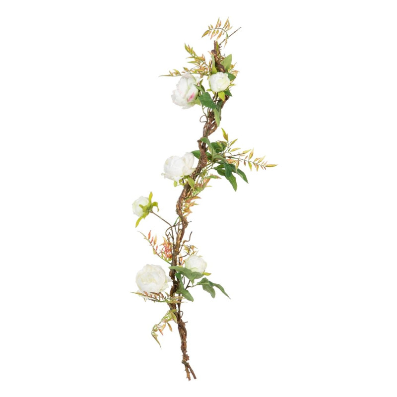 Flores Decorativas 100 x 27 x 20 cm Blanco Peonía Flores Decorativas 100 x 27 x 20 cm Blanco Peonía