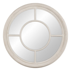 Espejo de pared Blanco Madera Cristal Madera de Paulonia Ventana 79 x