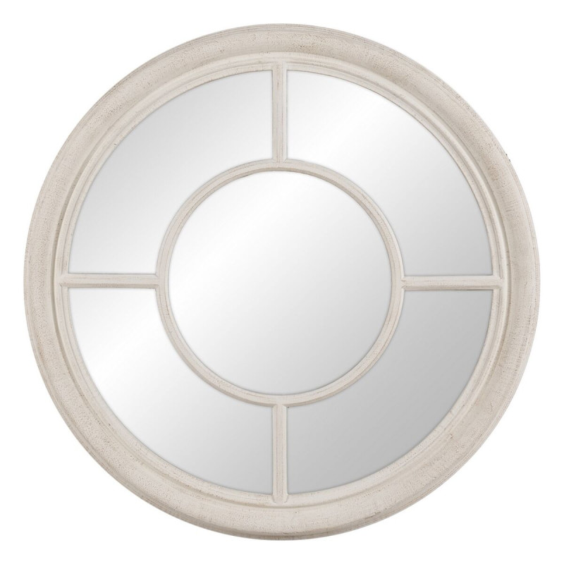 Espejo de pared Blanco Madera Cristal Madera de Paulonia Ventana 79 x