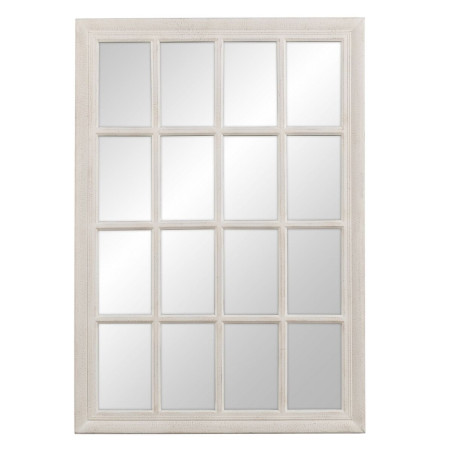 Espejo de pared Blanco Madera Cristal Madera de Paulonia Ventana 70 x